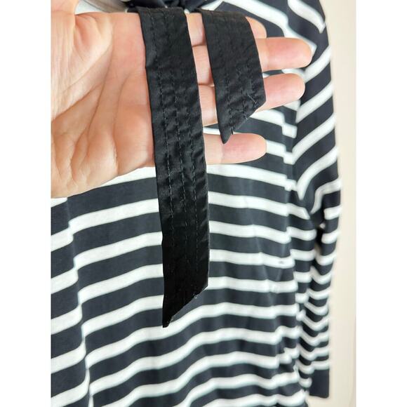 Brooke Street Kate Spade Hoodie Black Cream Striped Peplum Plus Size XL Preppy - Picture 3 of 10